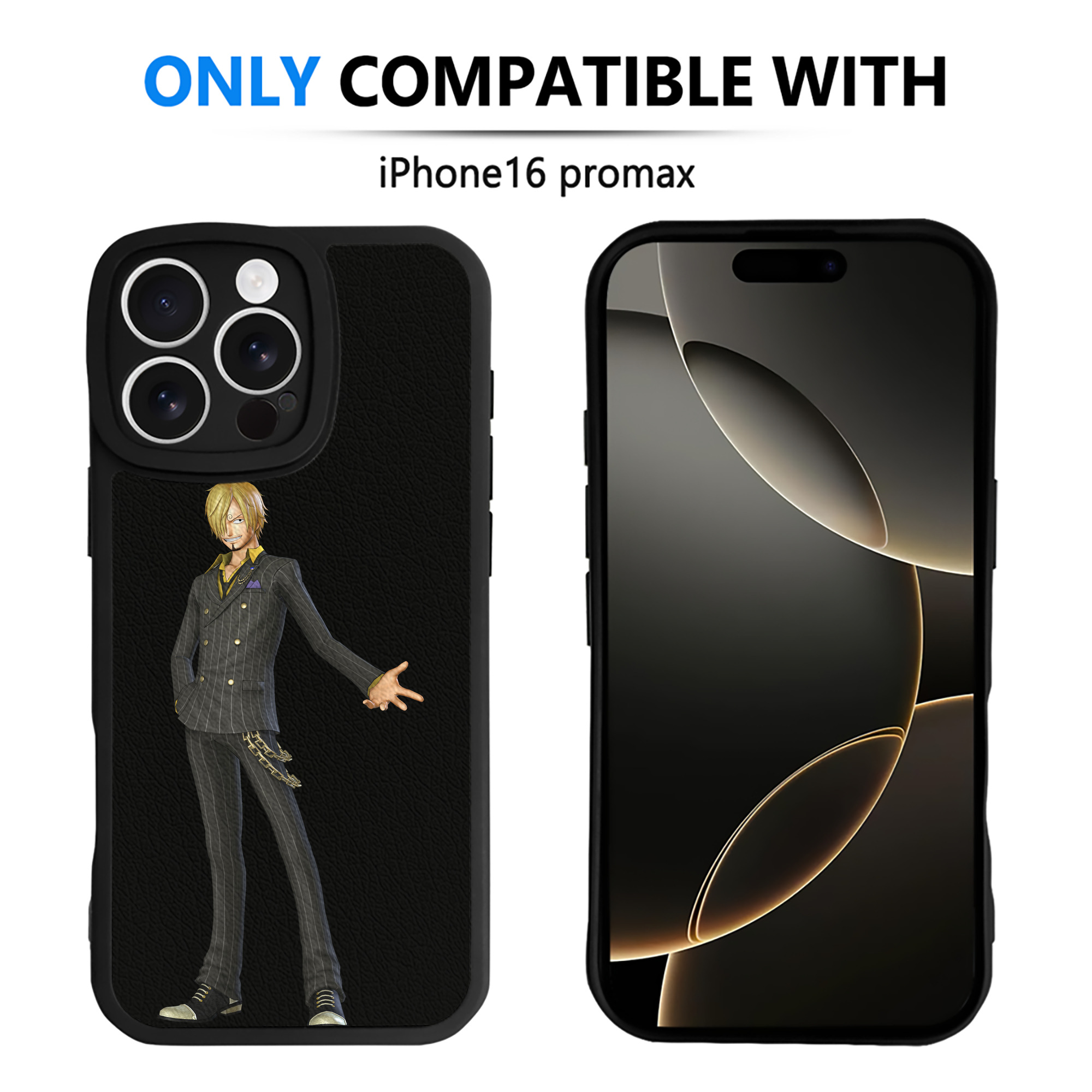 （画像用） ワンピース サンジ ONE PIECE Sanji 【iPhone 16シリーズ対応】シリコンスマホケース（レザー調） 材質：シリコン
